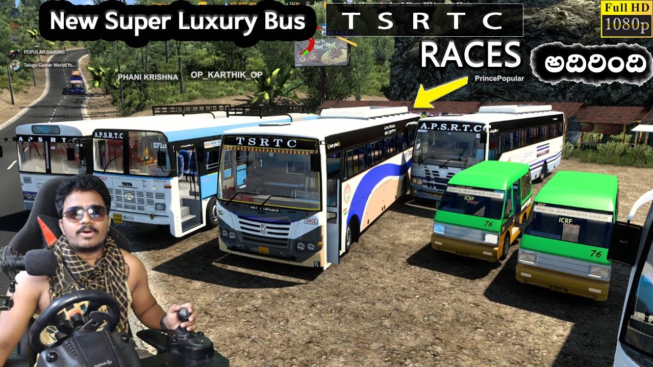 TSRTC New Super Luxury Bus Races with Subscriber ETS2 in Telugu