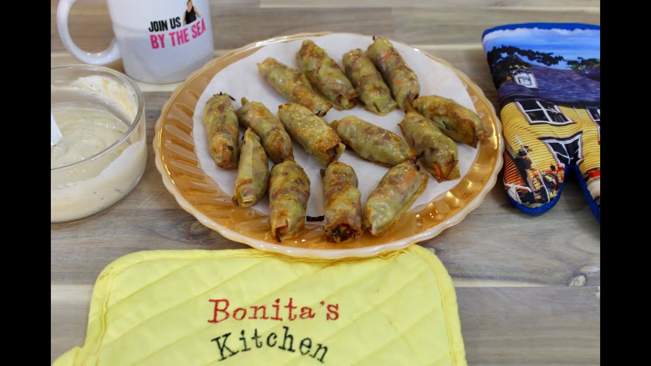 CORNED BEEF SPRING ROLLS - Air Fried - Bonita's Kitchen