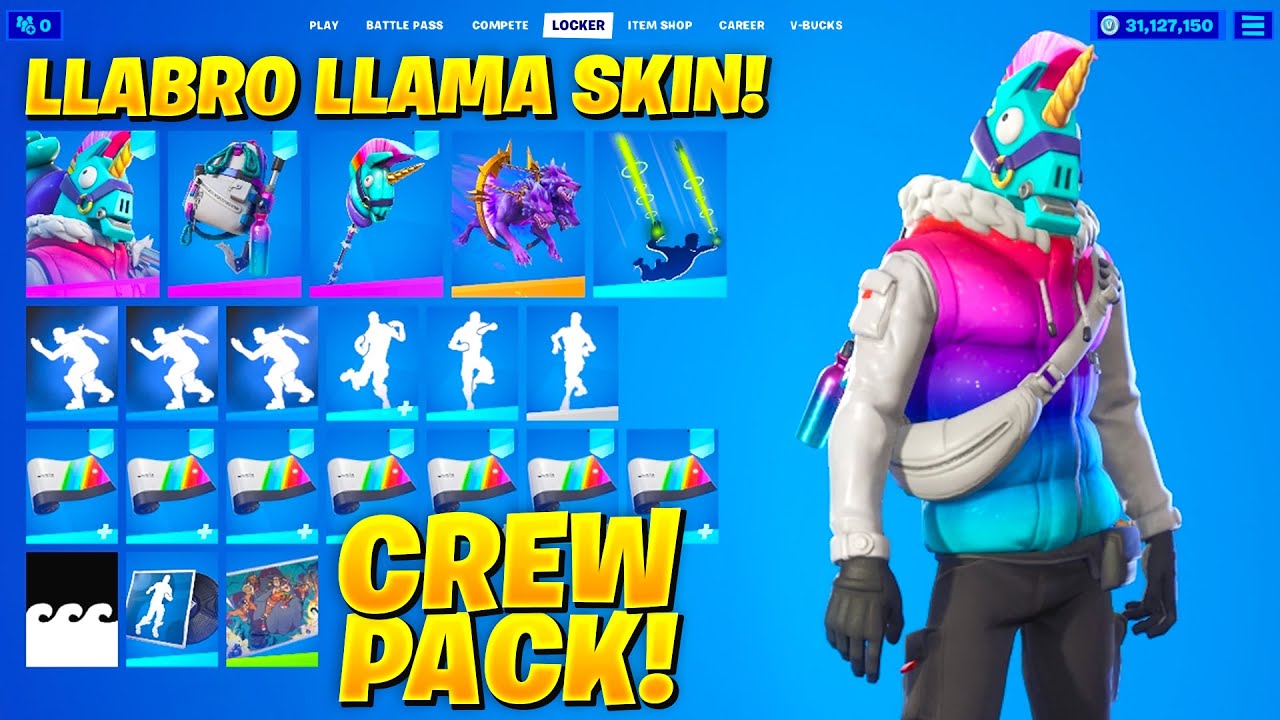 New LEAKED Fortnite Crew Pack Skin! (Llambro Llama)