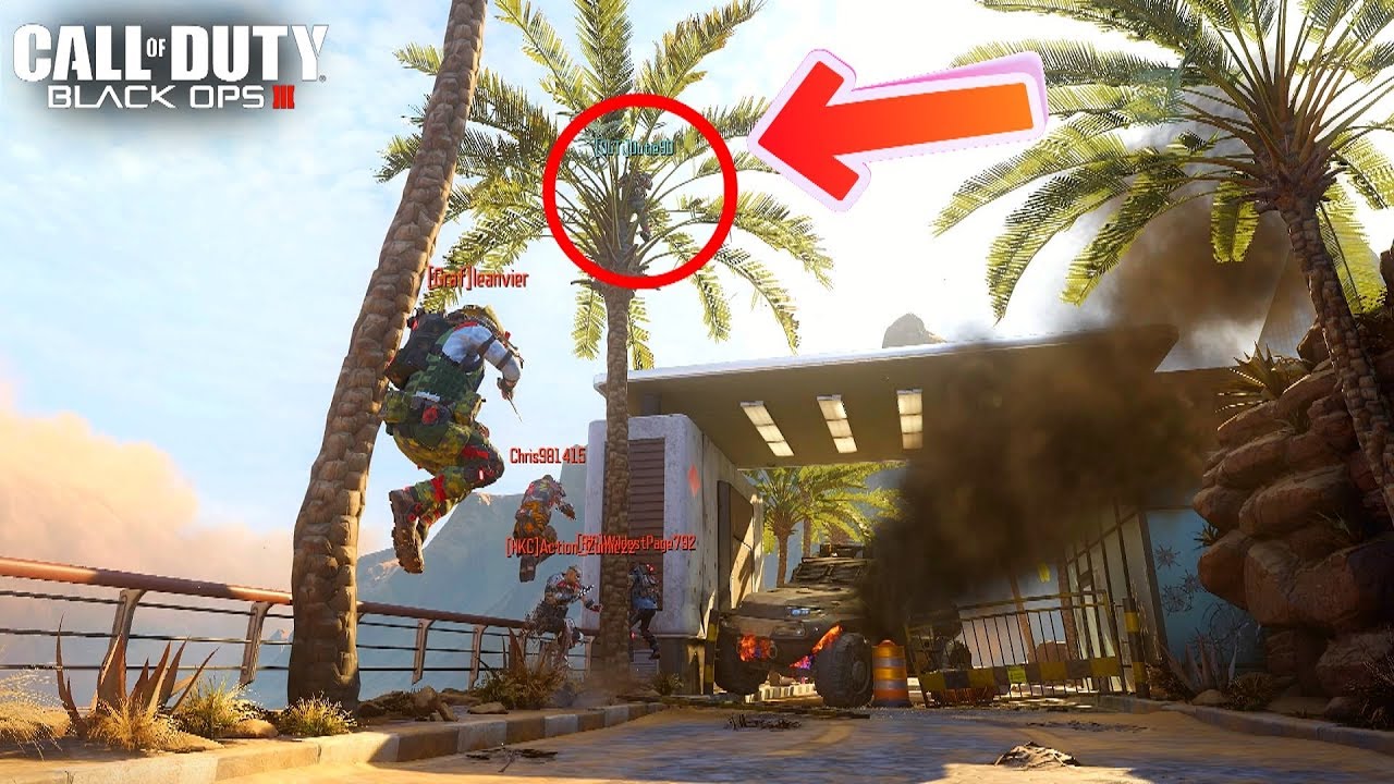 CAMPING ABOVE THEM IN A TREE!! CRAZY HIDING SPOT HIDE 'N SEEK.. (BLACK OPS 3)