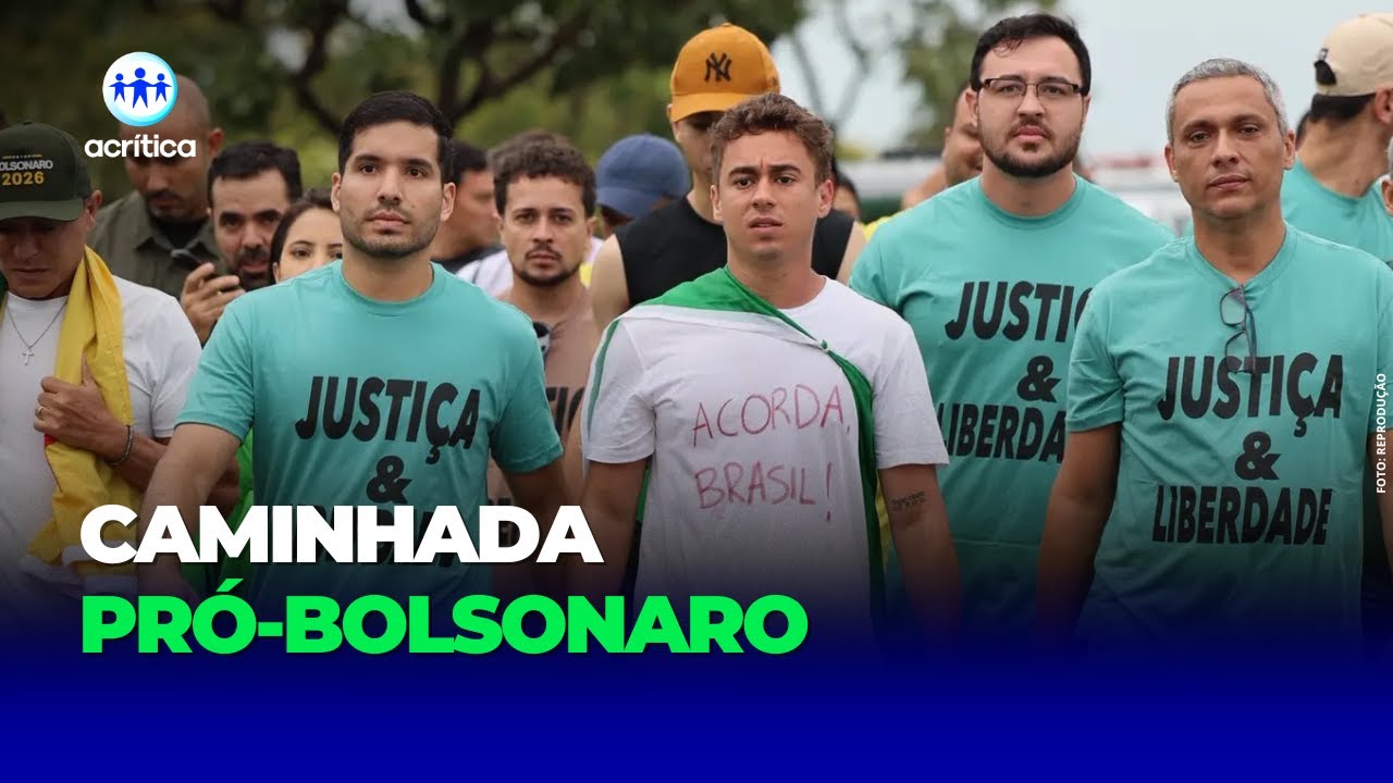 NIKOLAS FERREIRA E DEPUTADOS FAZEM PROTESTO A PÉ EM BRASÍLIA