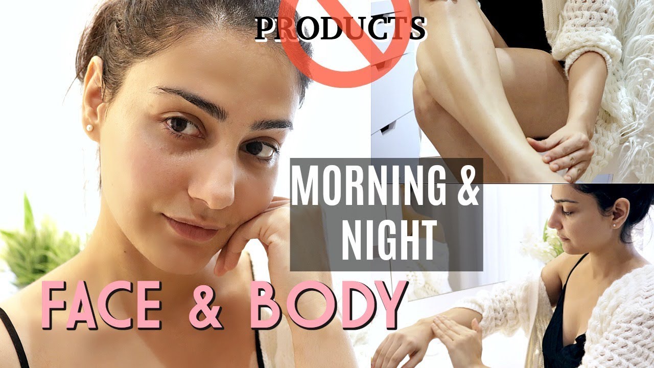 NO PRODUCTS Morning & Night Time SKINCARE ROUTINE  | Glowing Face & Body| Simmy Goraya