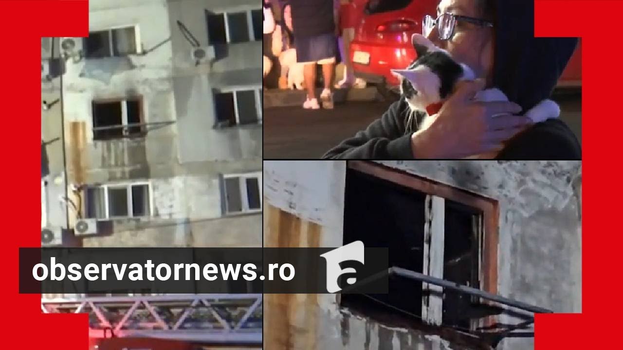 Incendiu uriaş într-un bloc din Năvodari, zeci de locatari evacuaţi. Un bărbat găsit carbonizat