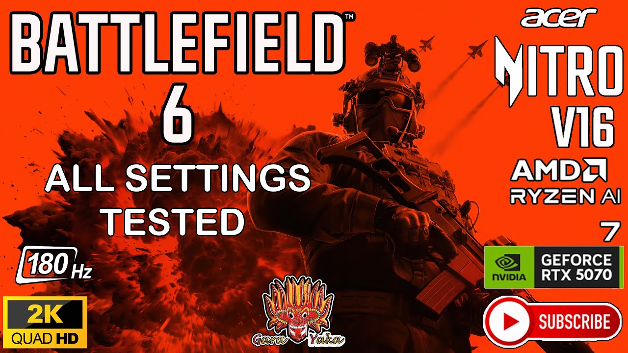 Acer NITRO V 16 | Battlefield 6 |  All Settings Tested | RTX 5070 |16GB Ram | Ryzen 7 260 AI