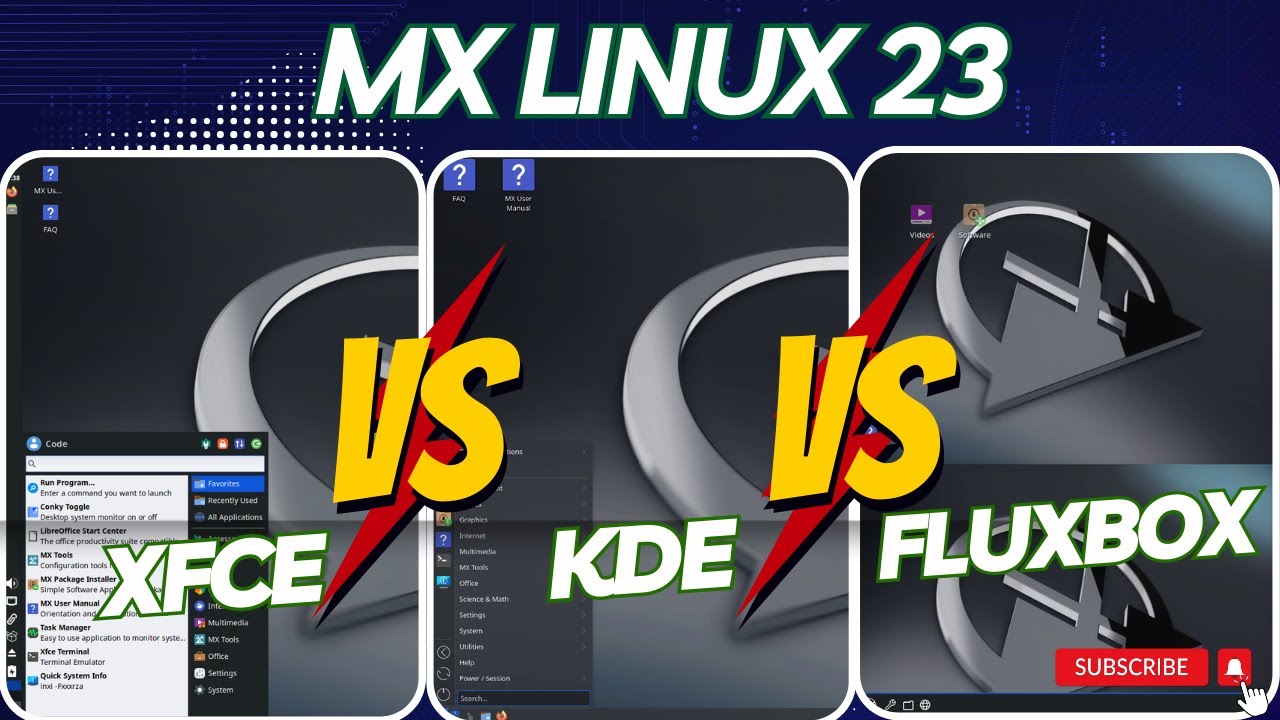 MX Linux 23 : XFCE vs KDE plasma vs Fluxbox (RAM Consumption)