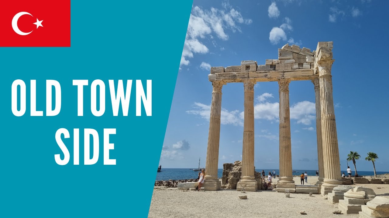 Walk to & through OLD TOWN OF SIDE | ruins, harbor, shops