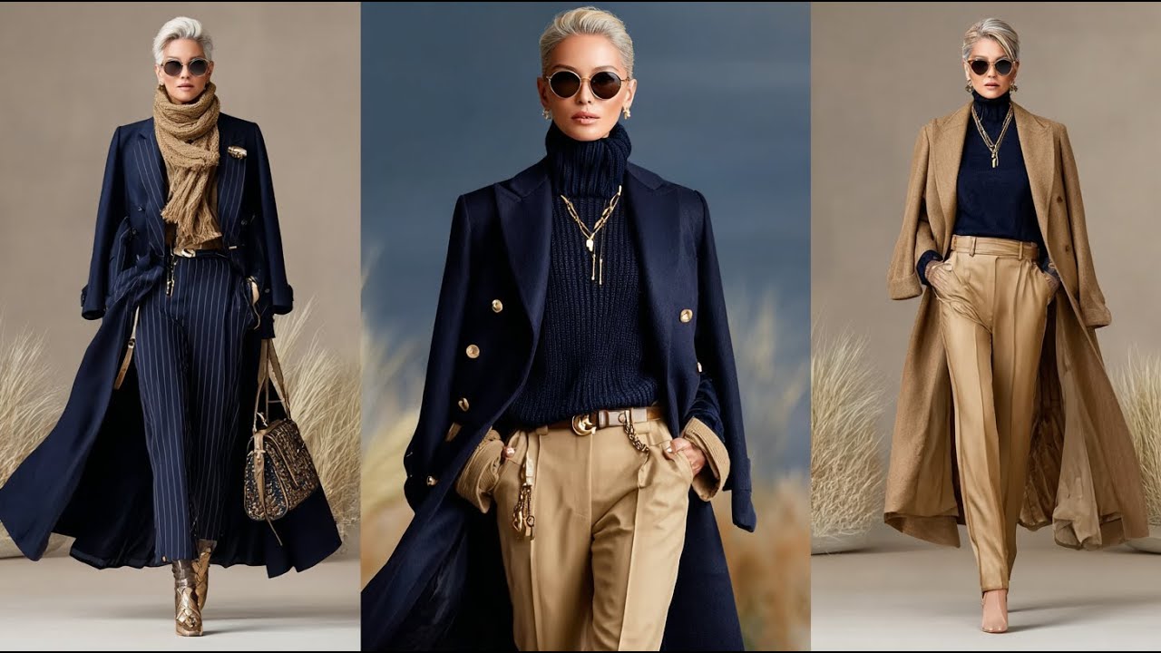 Ralph Lauren Fall Winter 2025 | Elegant Navy & Camel Outfit Ideas for Women Over 50