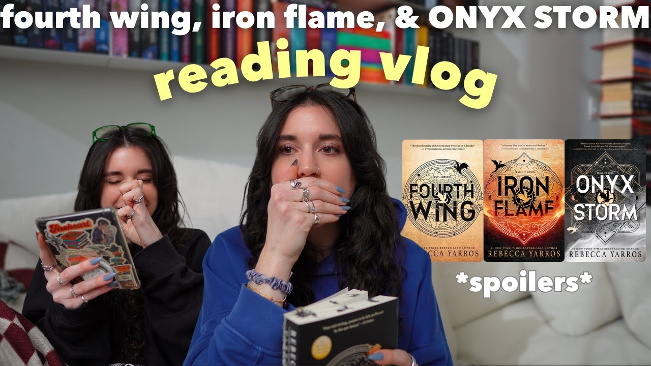 Reading Fourth Wing, Iron Flame, & Onyx Storm 🐉⚡️| spoiler reading vlog 📖