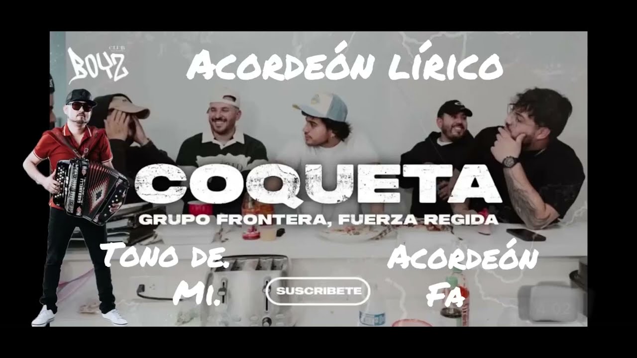 COQUETA- tutorial acordeón de Fa  tono de Mi