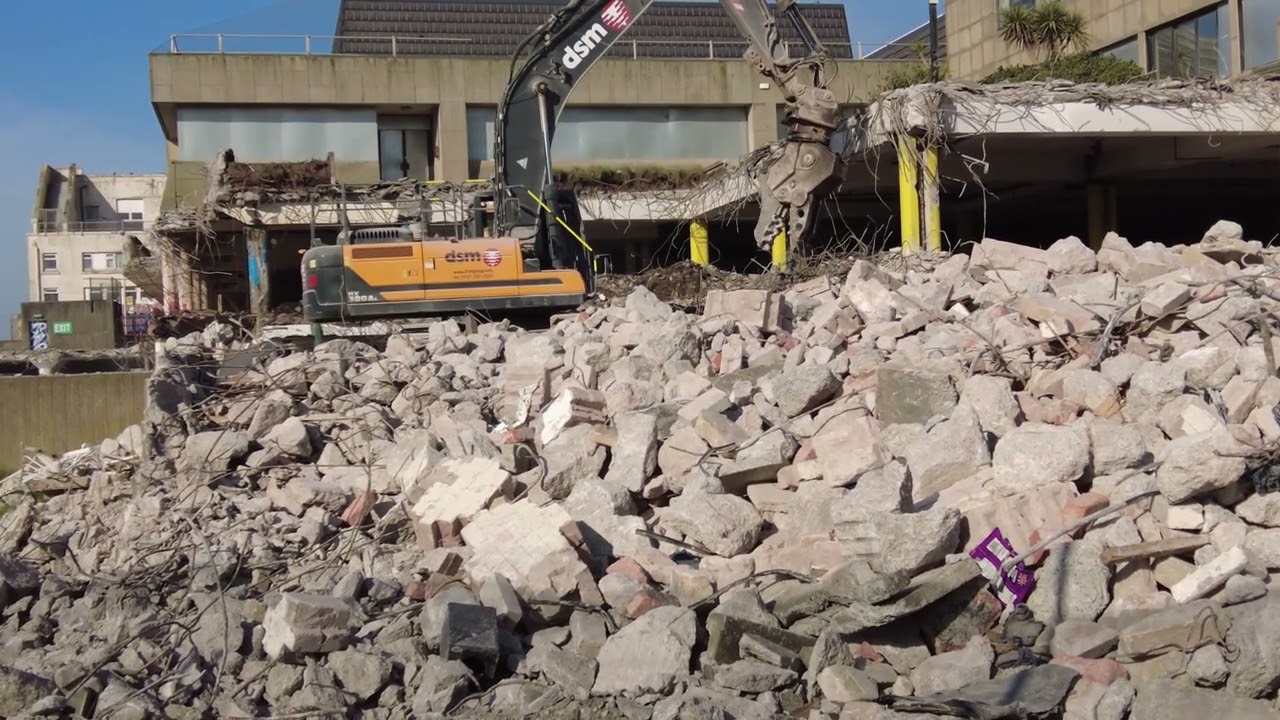 Latest with the demolition in Blackpool at the old police station with. DSM Demolition