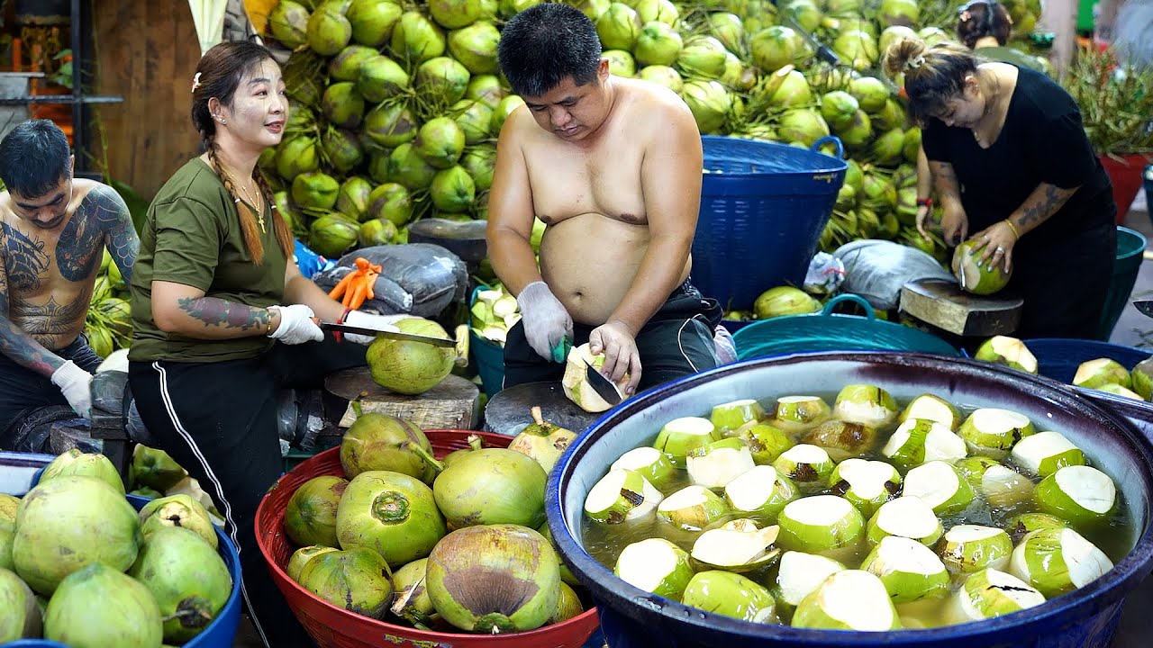 Amazing Coconut Jelly Making Master | Coconut Secondary Processing Plant | Thailand Street Food