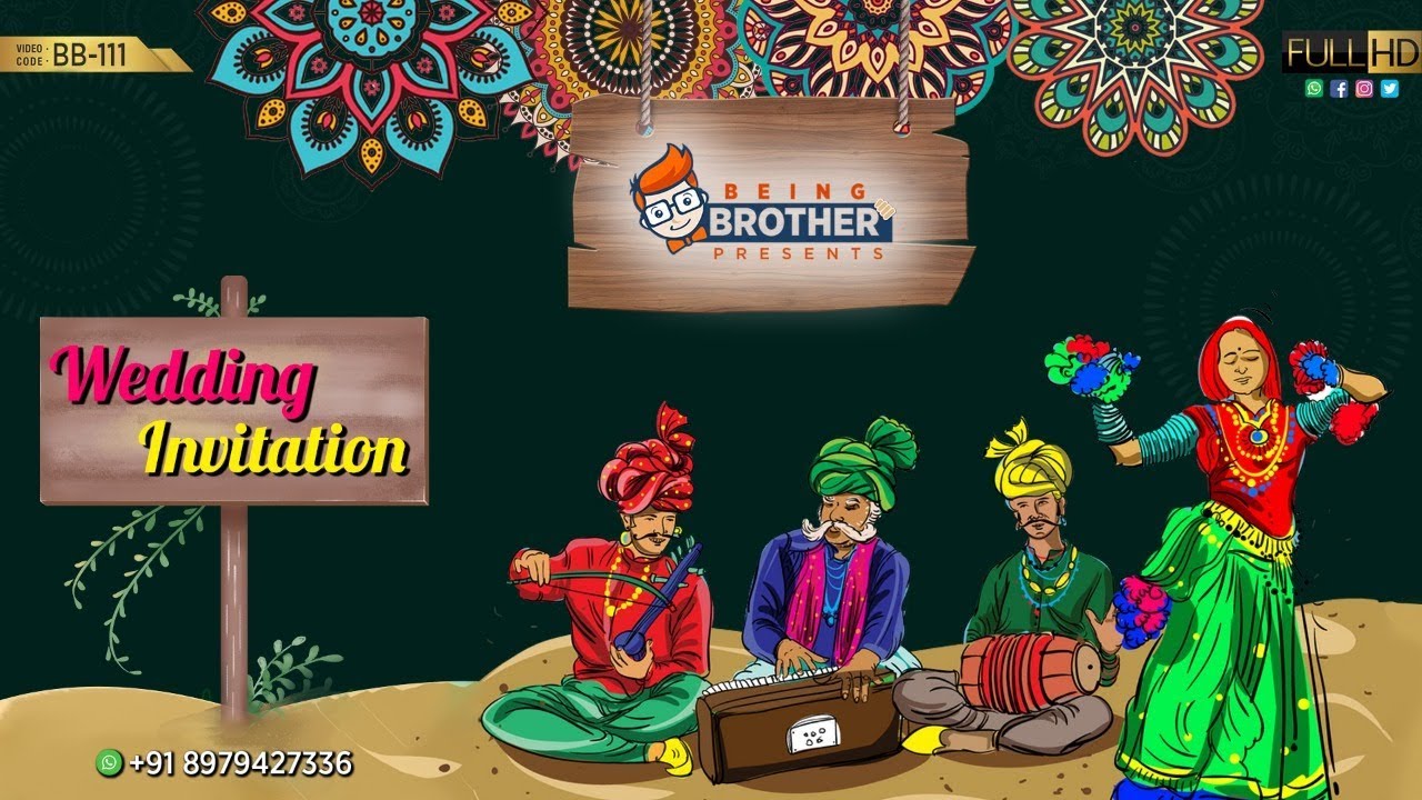 Rajasthani Wedding Invitation video | BB-111