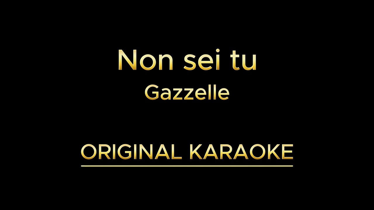 Non sei tu - Gazzelle (Original Karaoke)