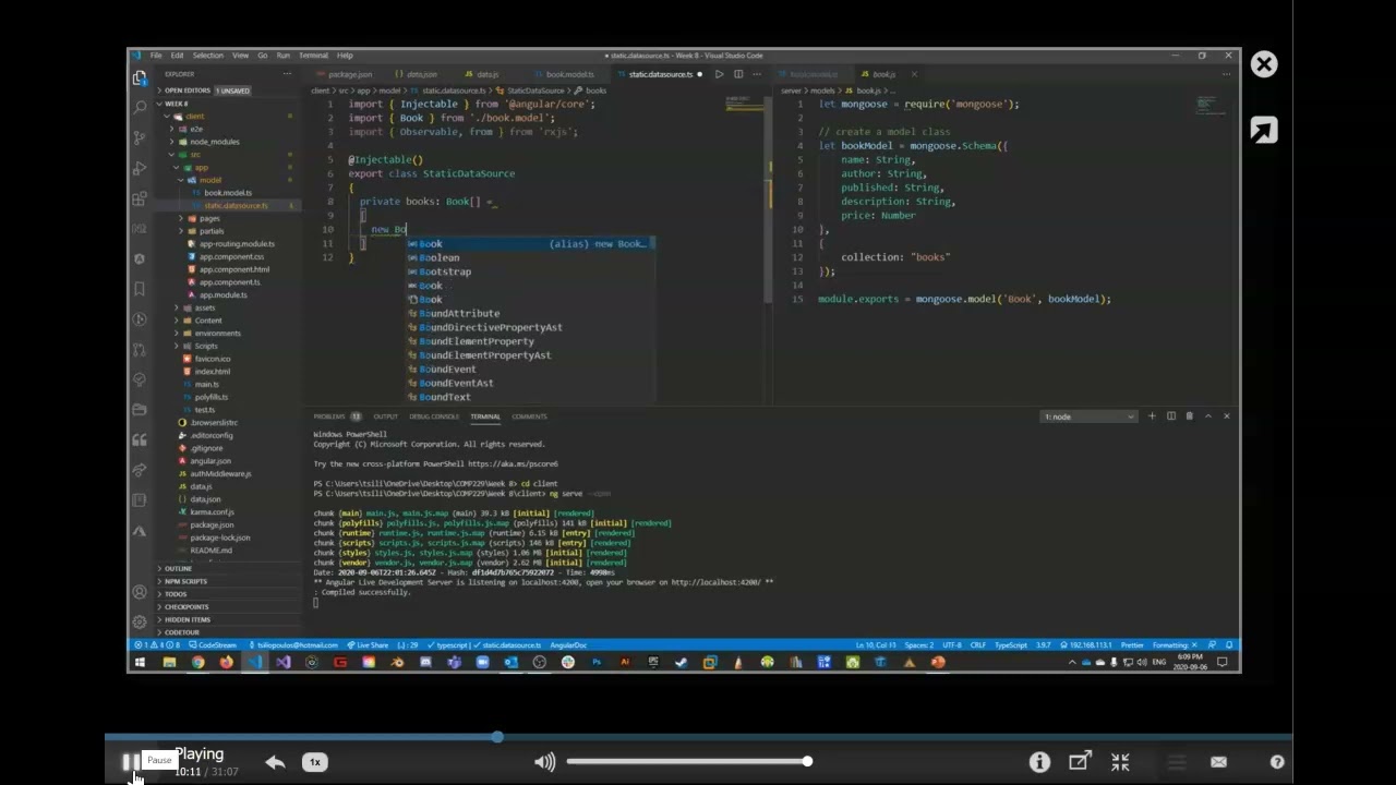 week08-part4 setting up the BookStore Data Model