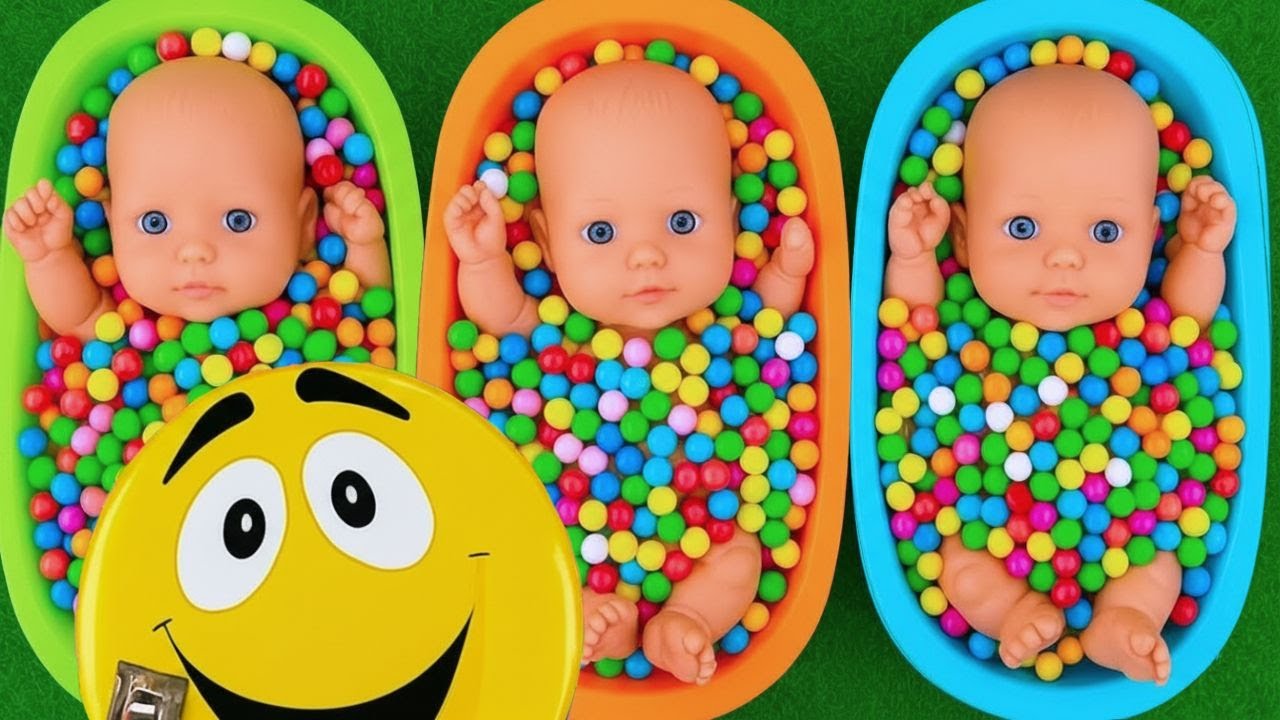 4 Minutes Satisfying with Full of 3 Rainbow BathTubs Candy with M&M's & Magic Slime Cutting Video