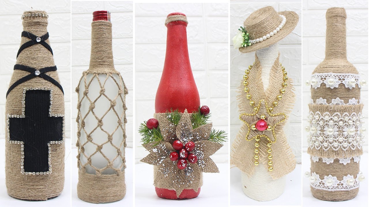 10 Jute bottle decoration ideas | Home decorating ideas easy