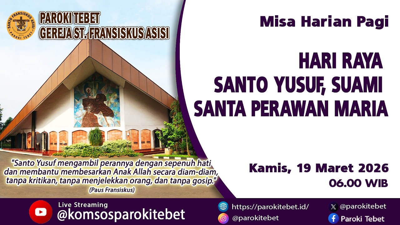 Misa Harian Pagi - Hari Raya Santo Yusuf, Suami Santa Perawan Maria