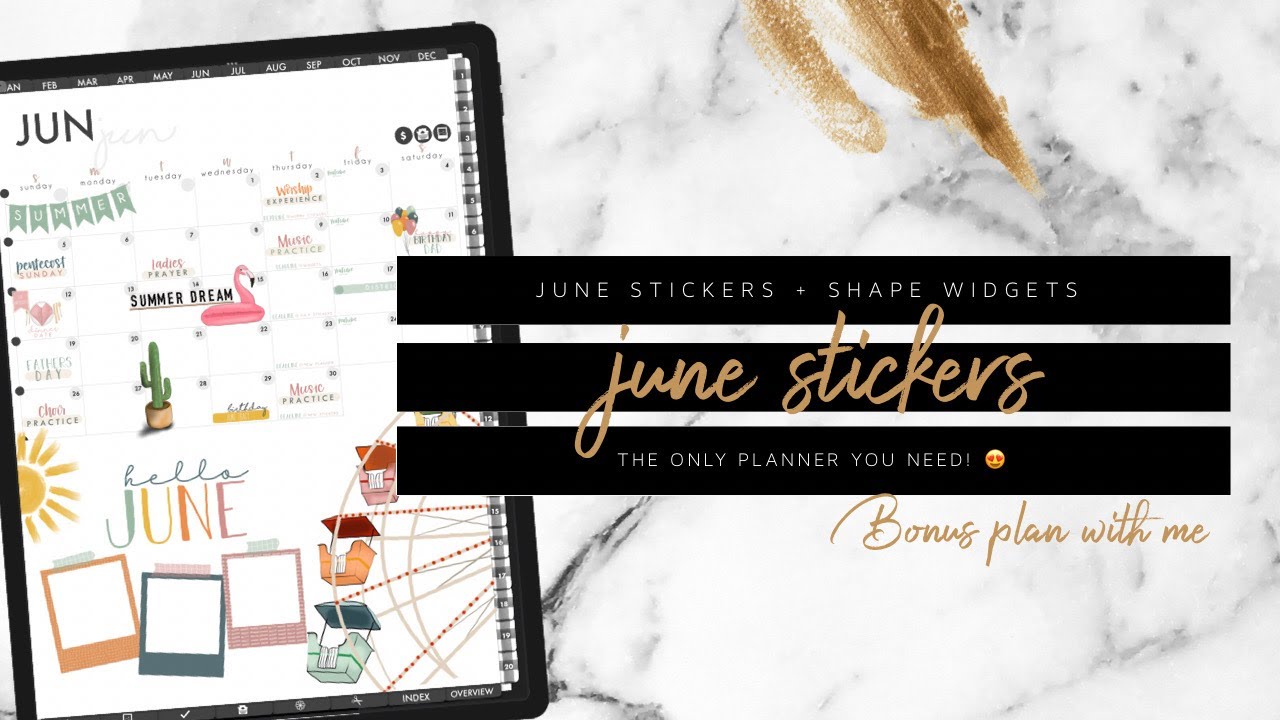 Digital Summer Stickers | Digital Plan with me June 2022