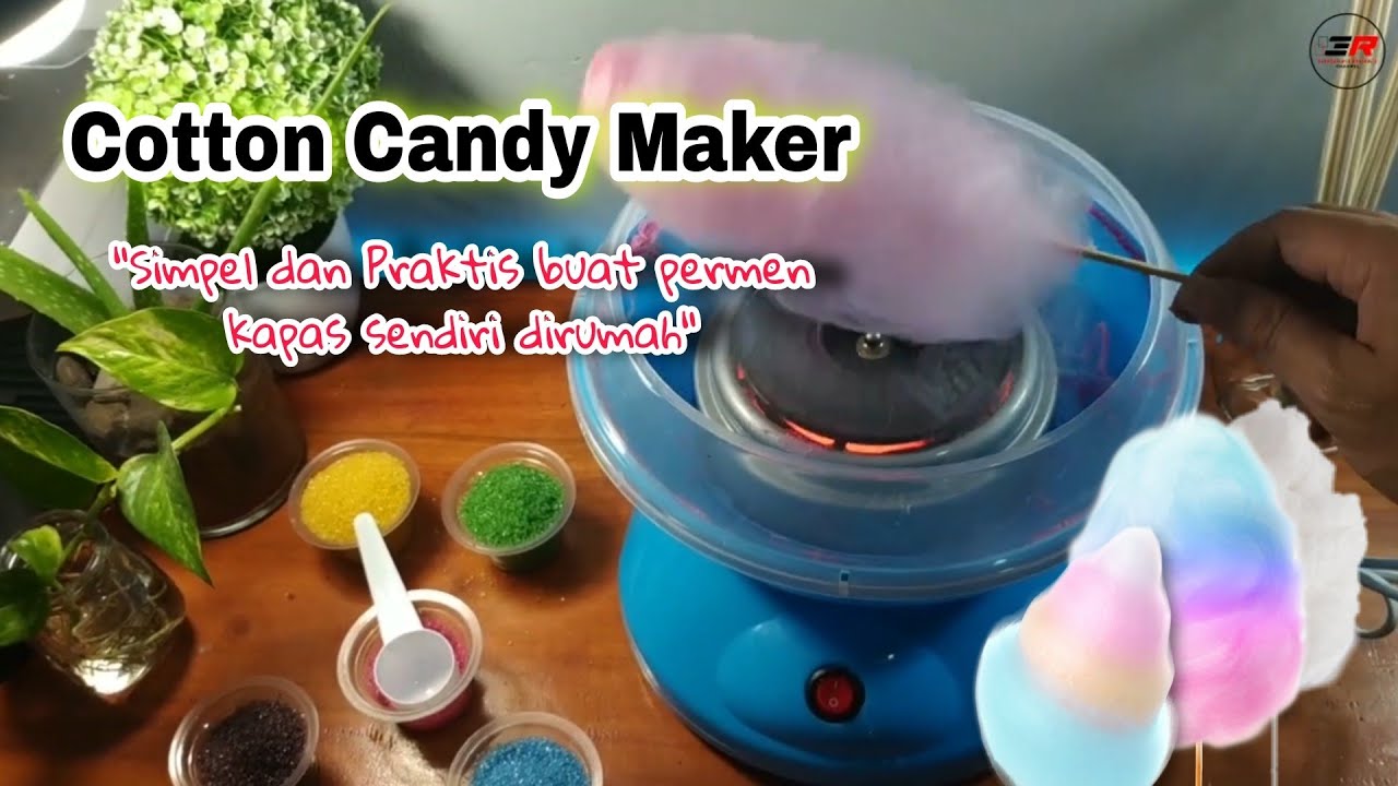 Cara mudah membuat permen kapas  🍭🙃,  dengan alat mini COTTON CANDY MAKER