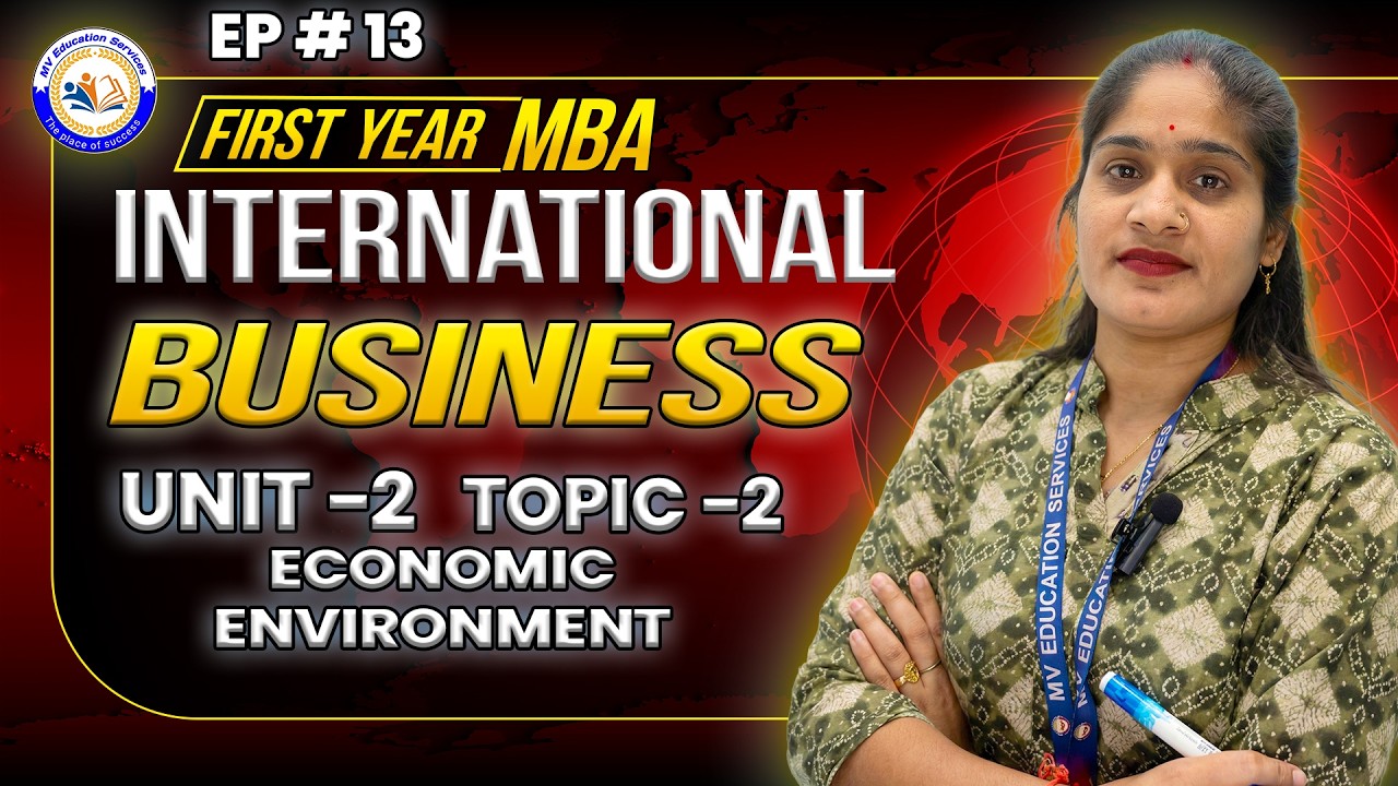 📘 Economic Environment | International Business | MBA First Year | Unit 2 (Topic 2)