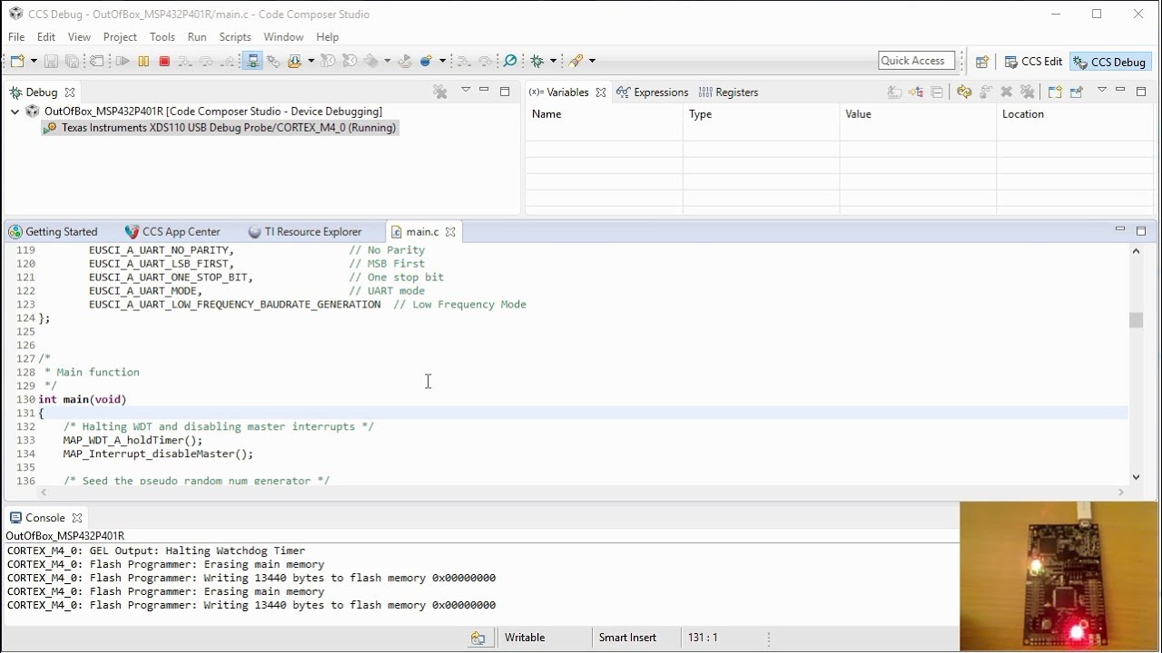 Getting Started Demo with CCSv6 and the MSP432 LaunchPad