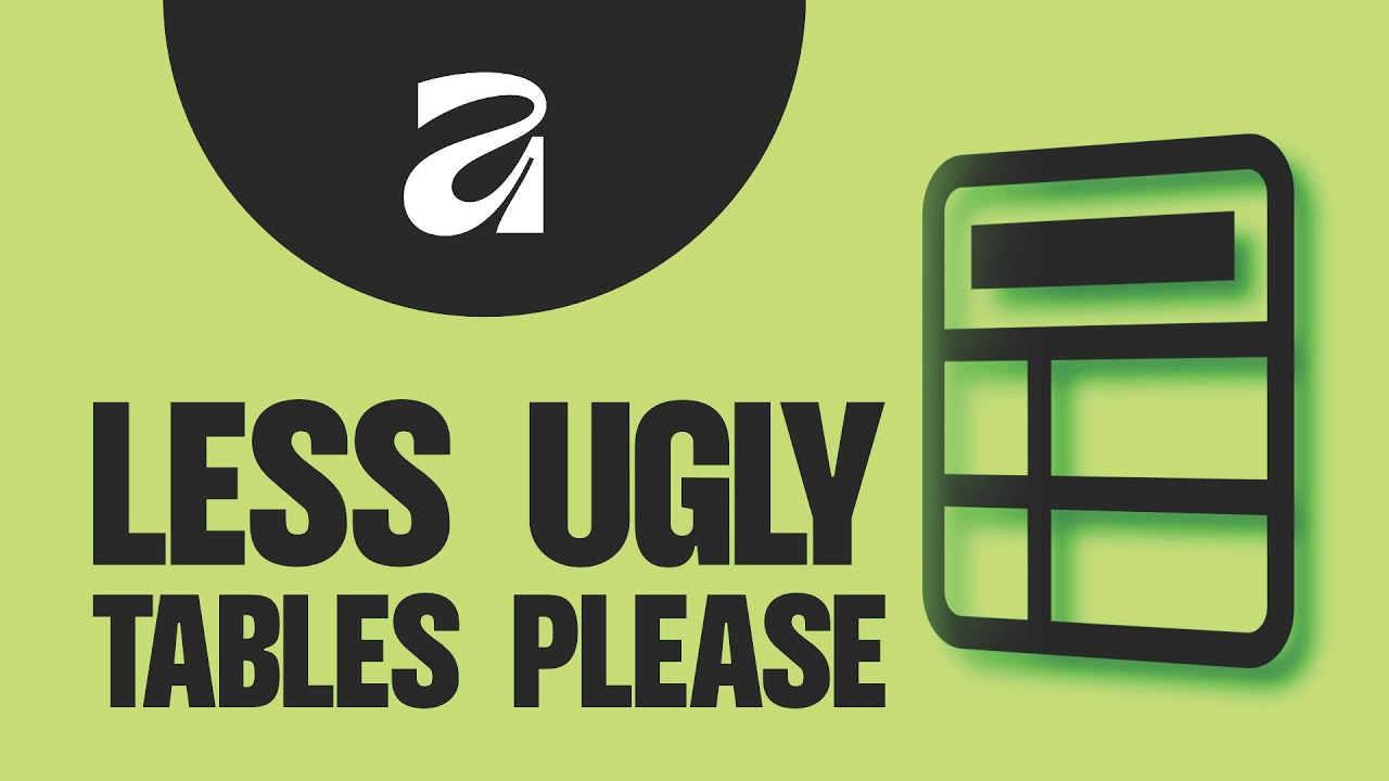 Tables in Affinity Layout: Clean, Pro Table Styles