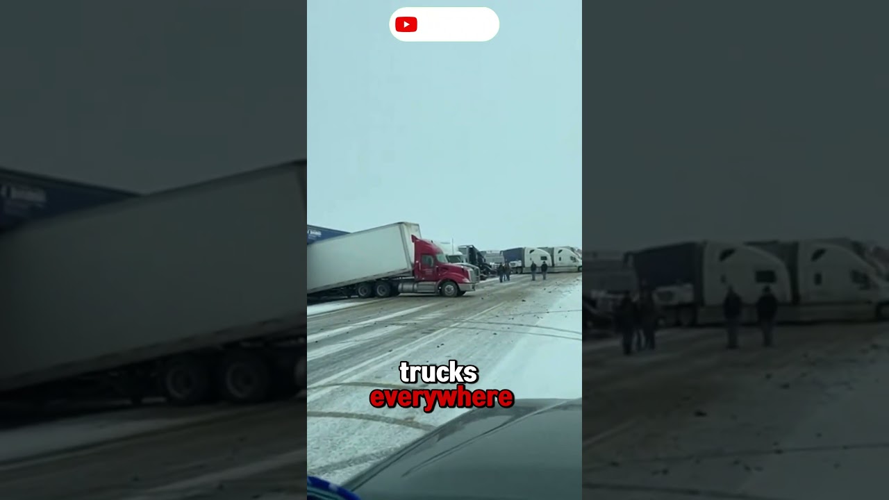 Масштабная авария на трассе I-40: десятки перевернувшихся грузовиков в снежной буре | Шокирующие ...