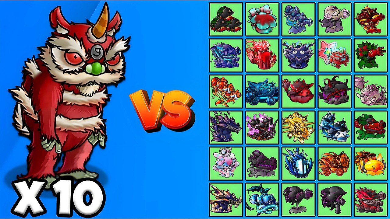 10 Zombie Nian vs All Ultimade Plants Fusion - PVZ Fusion