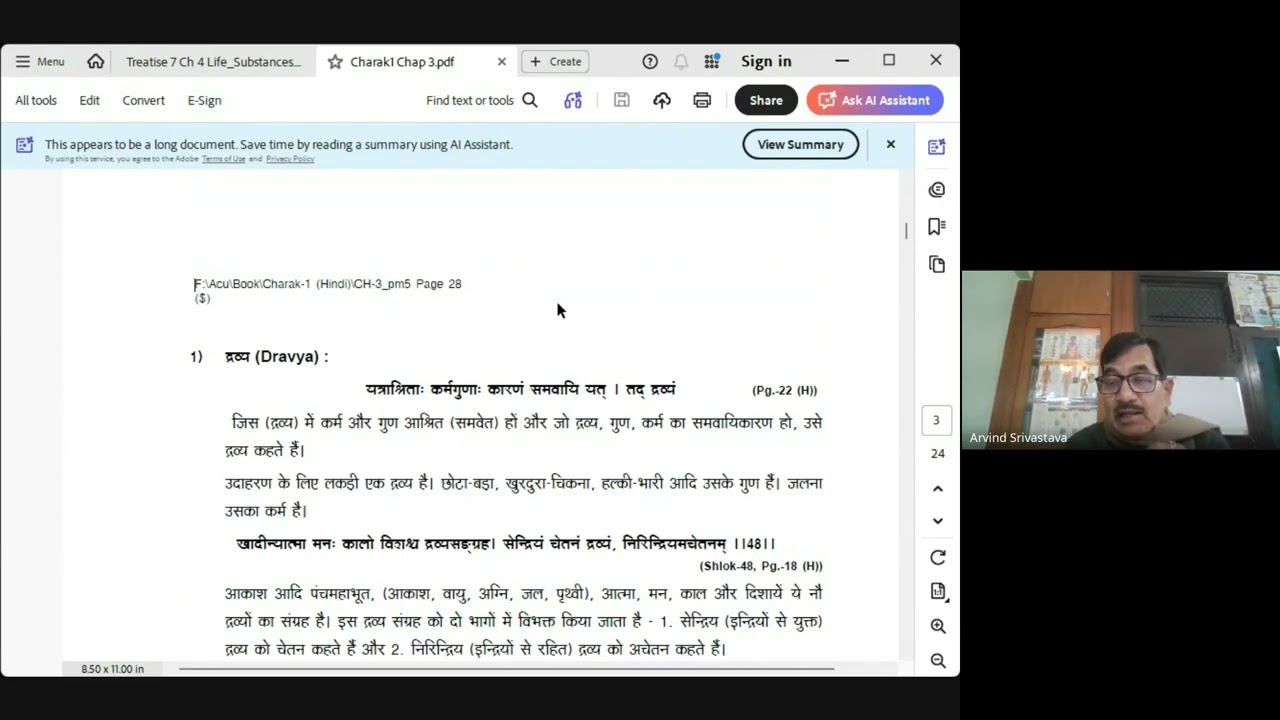 Description of Six Factors  of Ayurved (1) mentioned in Chapter 3 of Charak- 1 of Aspeus Dt  29 1 26