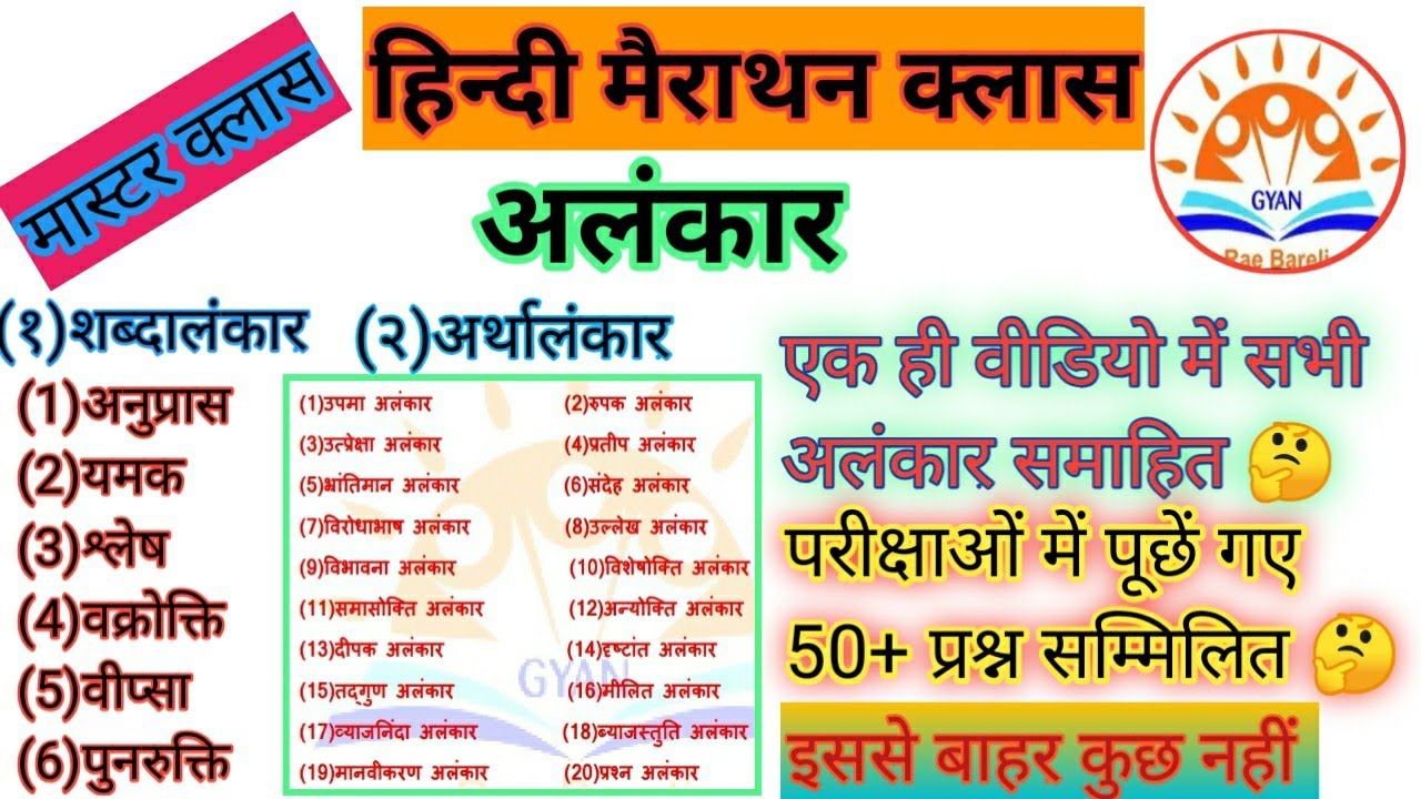 अलंकार कभी भूल नहीं पाओगे | अलंकार और उसके भेद | सम्पूर्ण अलंकार |Alankaar in hindi | Alankar |hindi