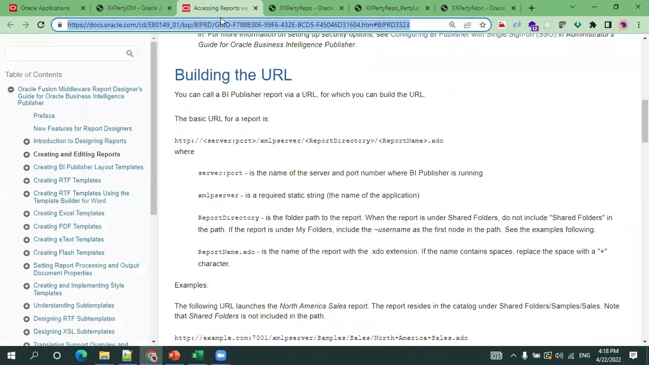 Oracle Cloud - BI Publisher Report - Access Using URL