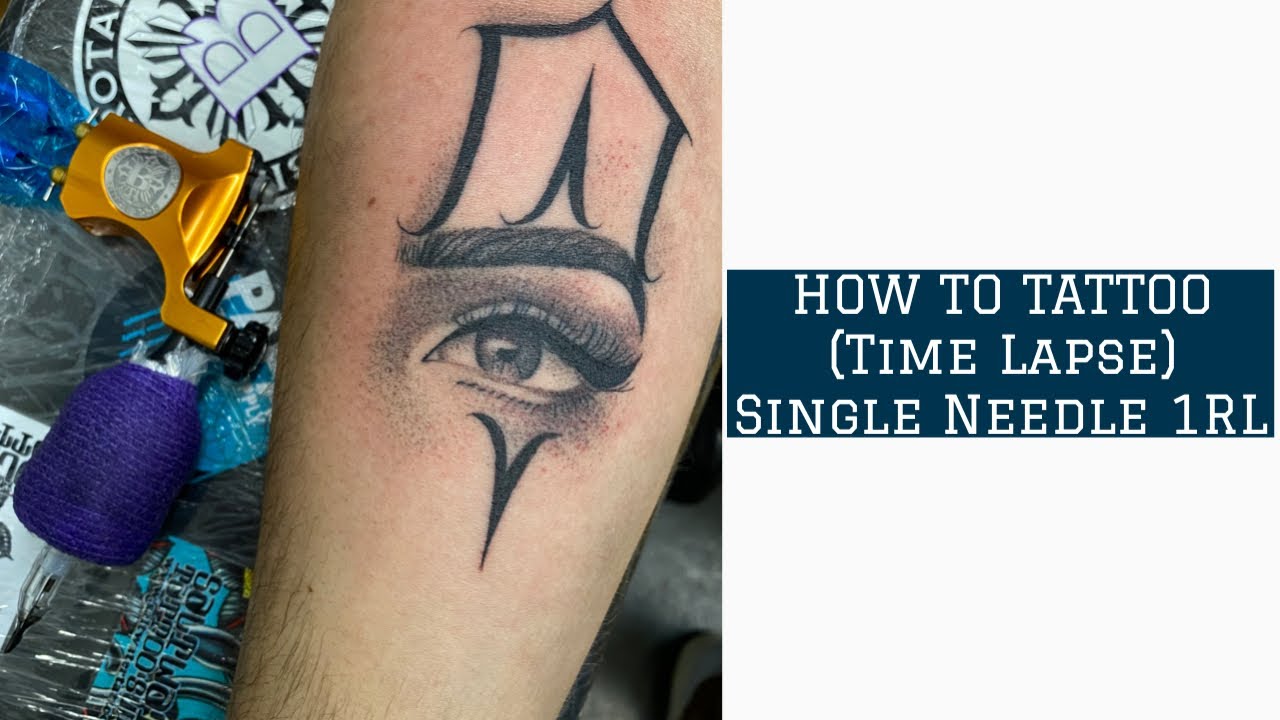 How To Tattoo (Time Lapse) Single Needle 1RL
