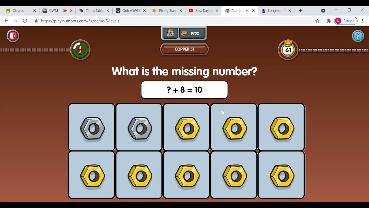 Krish  Playing Times Tables Rock Stars & Numbots