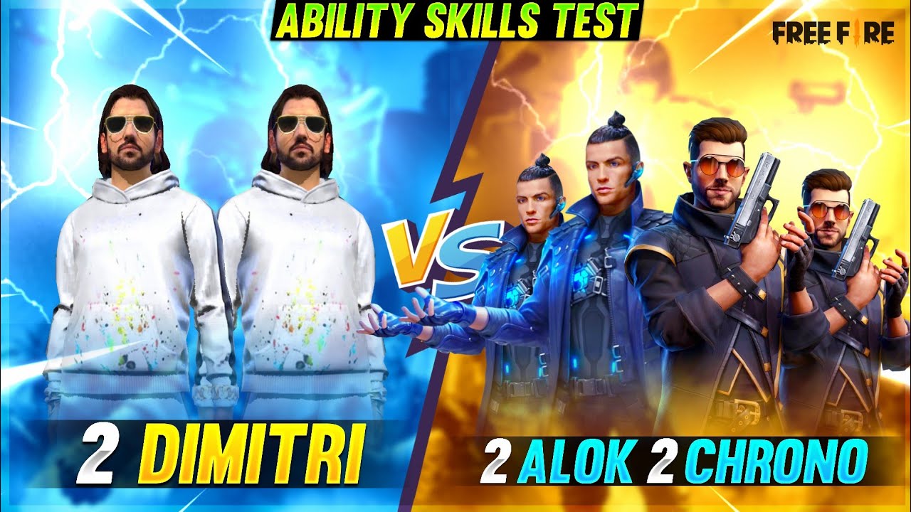 2 Dimitri Vs 2 Dj ALOK & CHRONO Character Skill Test Ability Who will Win - Garena Free Fire