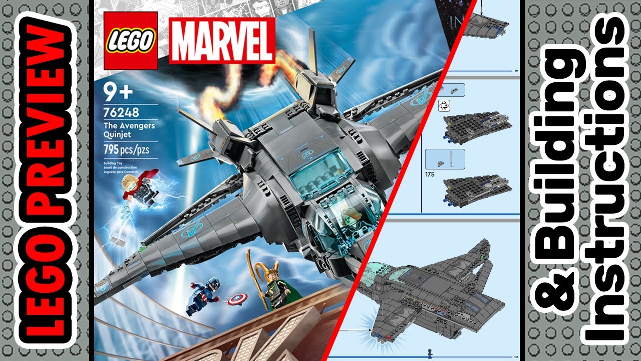 PREVIEW: 76248, LEGO MARVEL, The Avengers Quinjet & Building Instructions! LEGO 2023