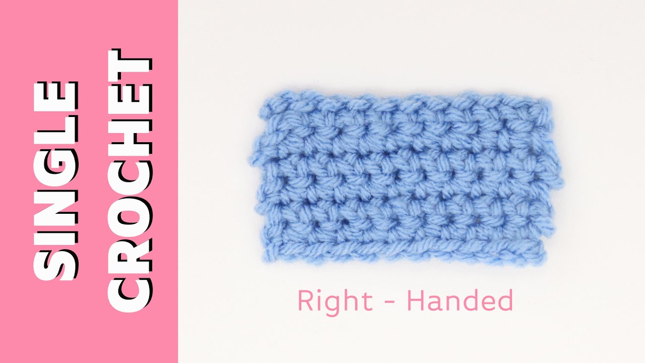 How to Single Crochet - RIGHT-HANDED - for beginners. How to use stitch markers in rows. Tutorial