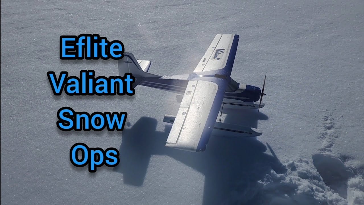 Eflite valiant snowy crash and 2nd flight lol 