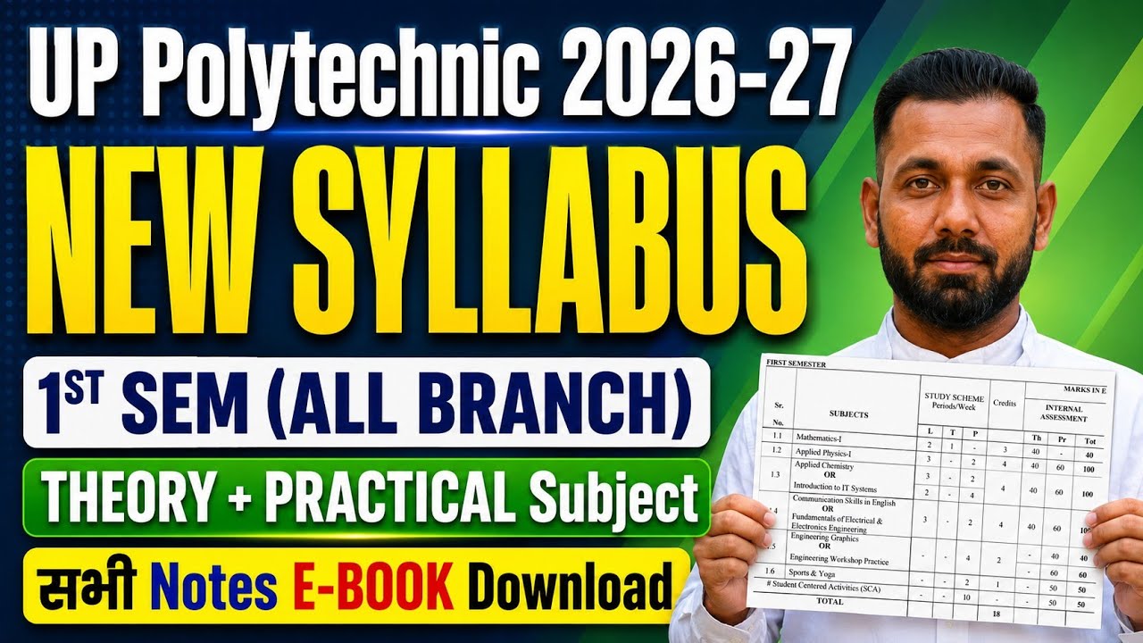 UP Polytechnic 1st Semester New Syllabus 2026-27 || BTEUP 1st Semester Syllabus 2026