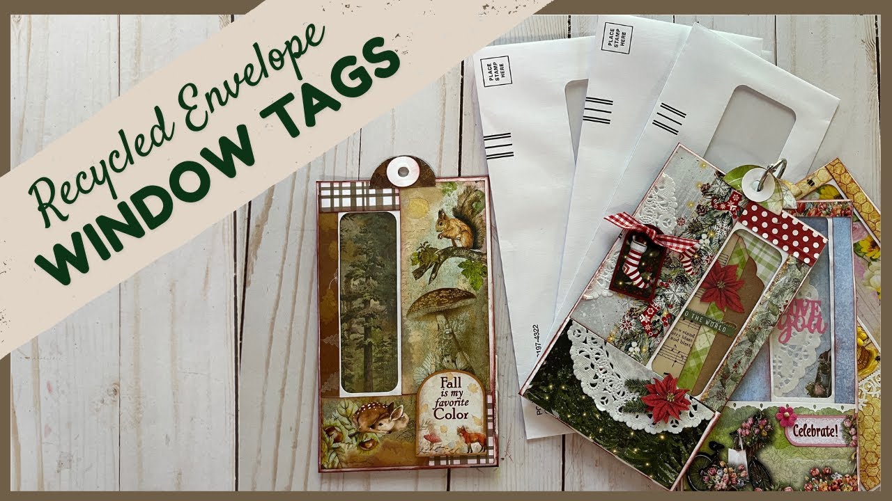 🐿️ 3 Pocket Recycled Junkmail Envelope Window Tags (Giveaway Ended)