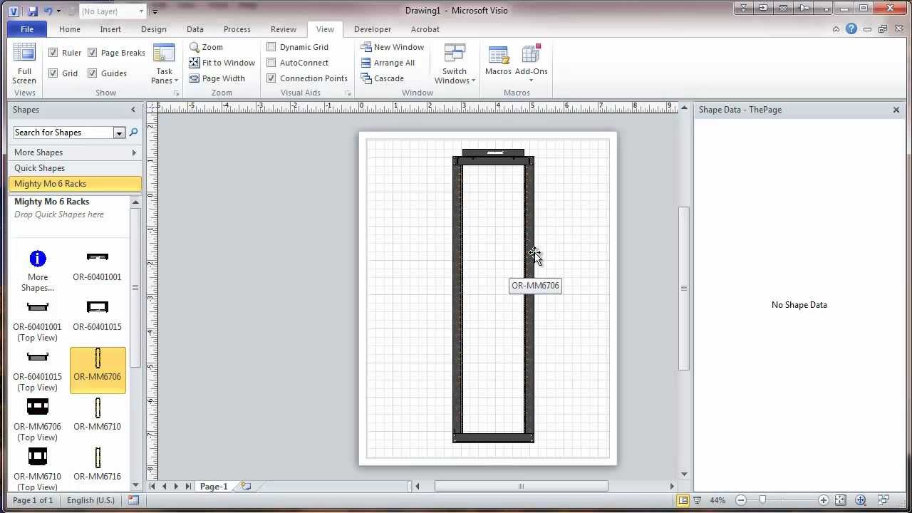 Visio 2010 Network Rack Diagram Tutorial - Part 1 - Stencils and Scale