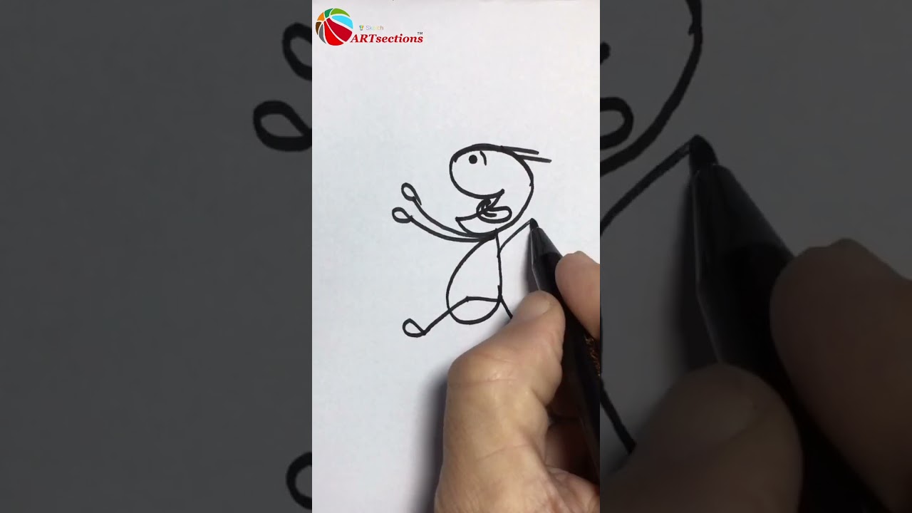 STICK MAN AND BURGER 🍔 EASY DRAWING - #shorts #burger