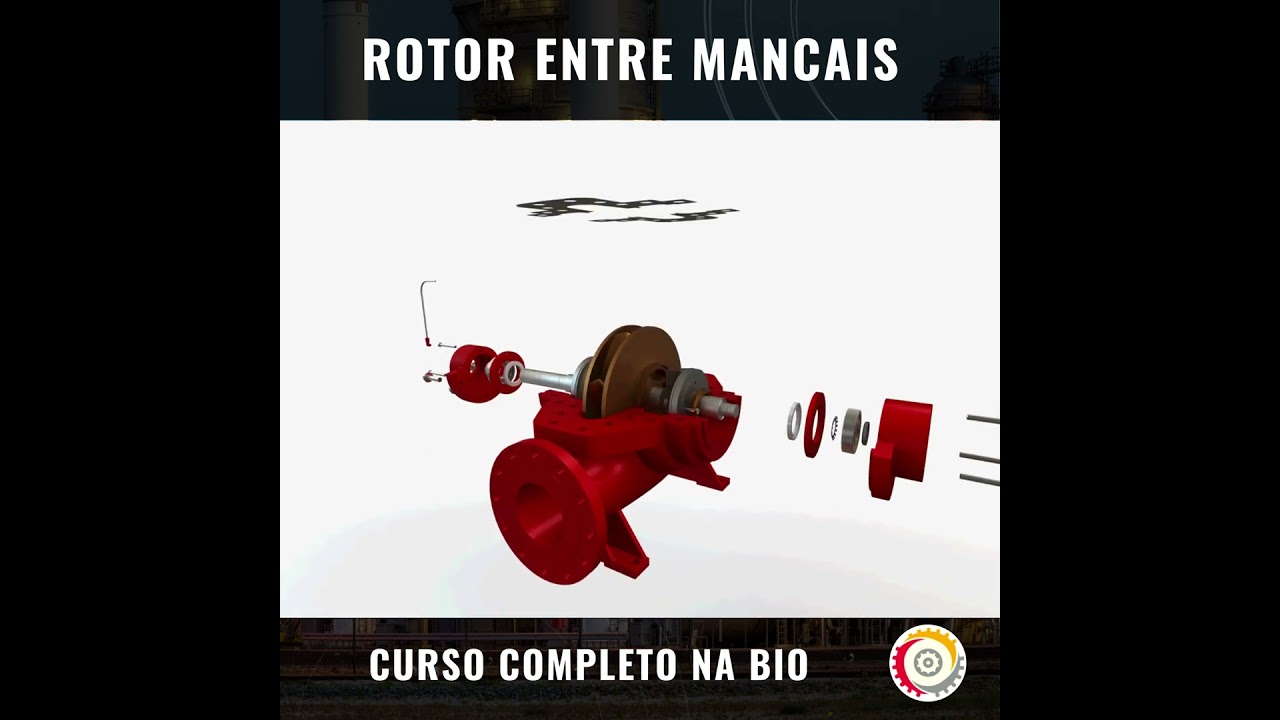 BOMBA COM ROTOR ENTRE MANCAIS
