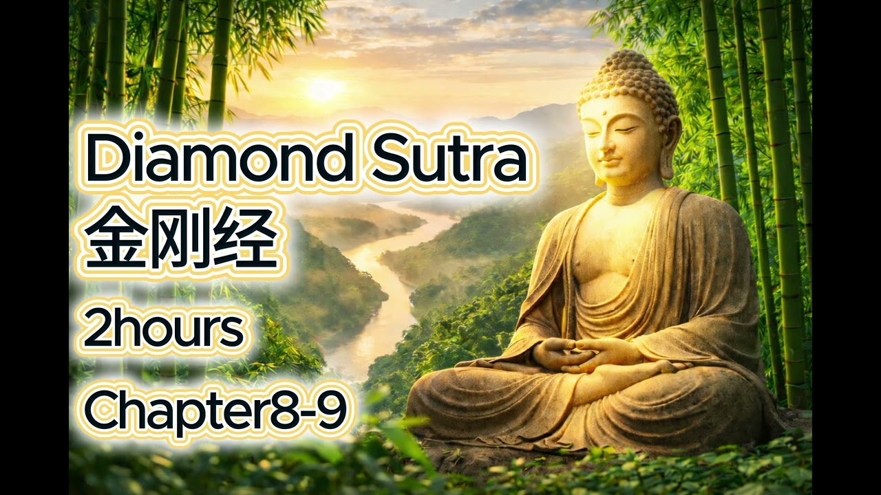 432 Hz Diamond Sutra meditation ancient Buddhist wisdom.432 Hz 频率呈现的.金刚经.偈句，有助于安定心念,放下执着Chapter8-9