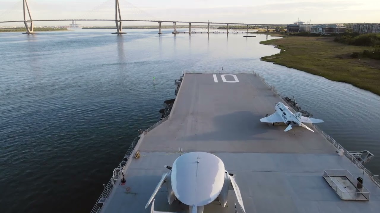 Spring morning over Patriots Point Naval & Maritime Museum