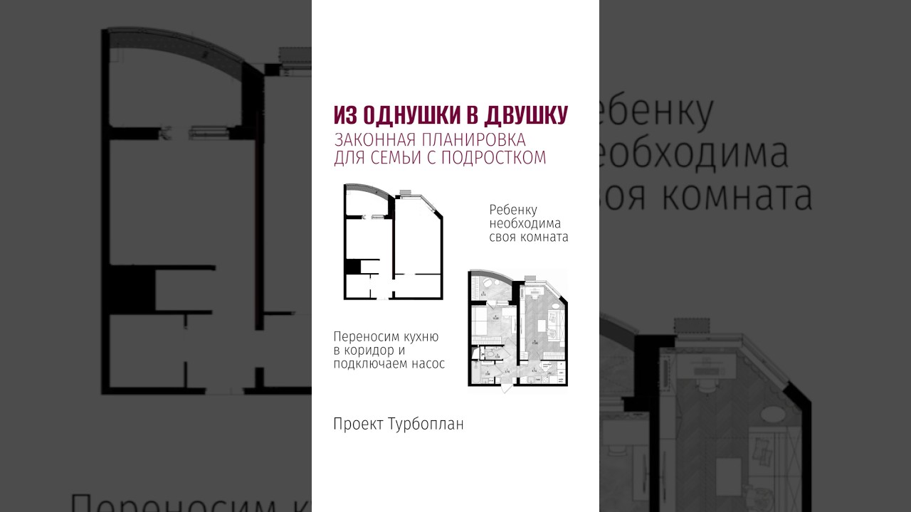 Из однушки в двушку законно #дизайнинтерьера #планировка #вседляремонта