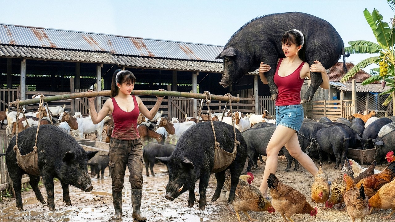[REWIND TIMELAPSE] -- 388 Days Harvesting 200KG Pigs Go To Countryside Market Sell For Villager
