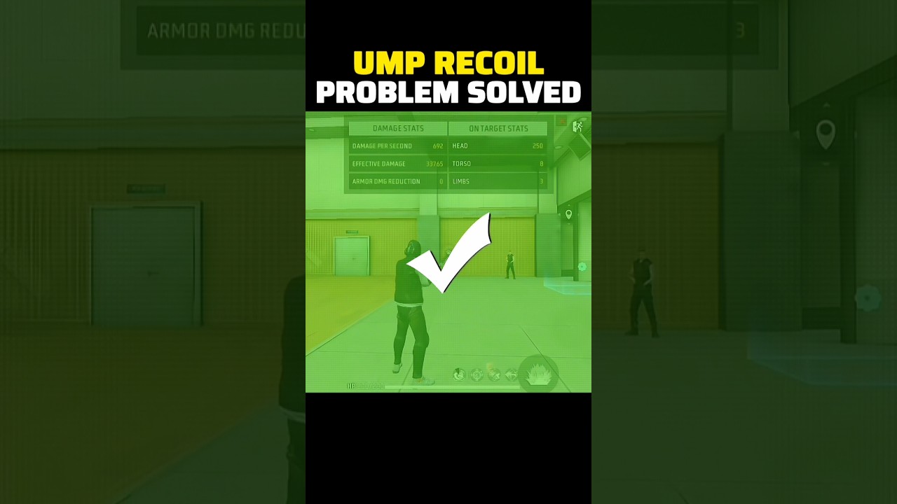 UMP RECOIL PROBLEM SOLVED ✅💯 | UMP HEADSHOT TRICK | UMP HEADSHOT SETTINGS #shorts