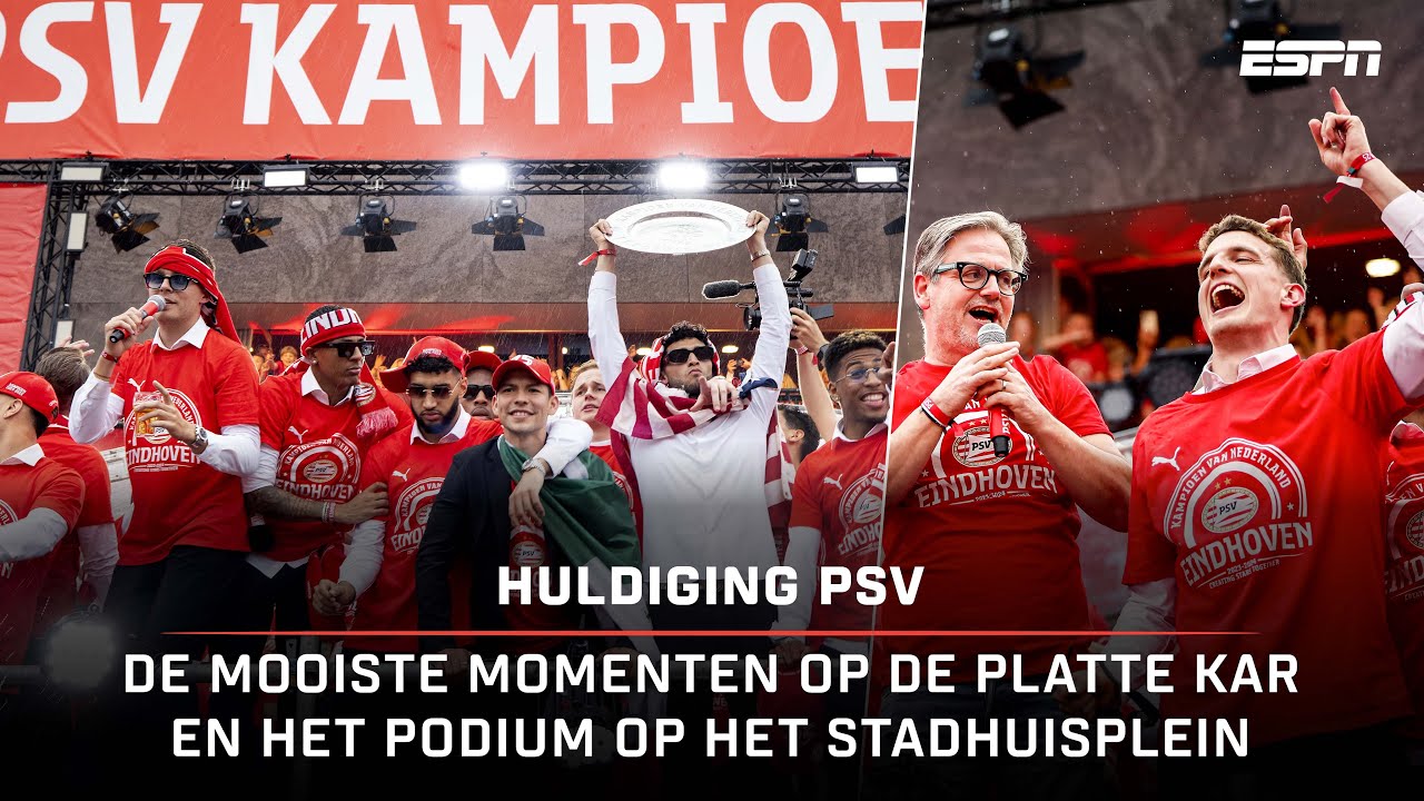 GUUS TIL en GUUS MEEUWIS, 7K op je FEESTJE & PETER BOSZ zingt WE ARE THE CHAMPIONS 🎉| Huldiging PSV