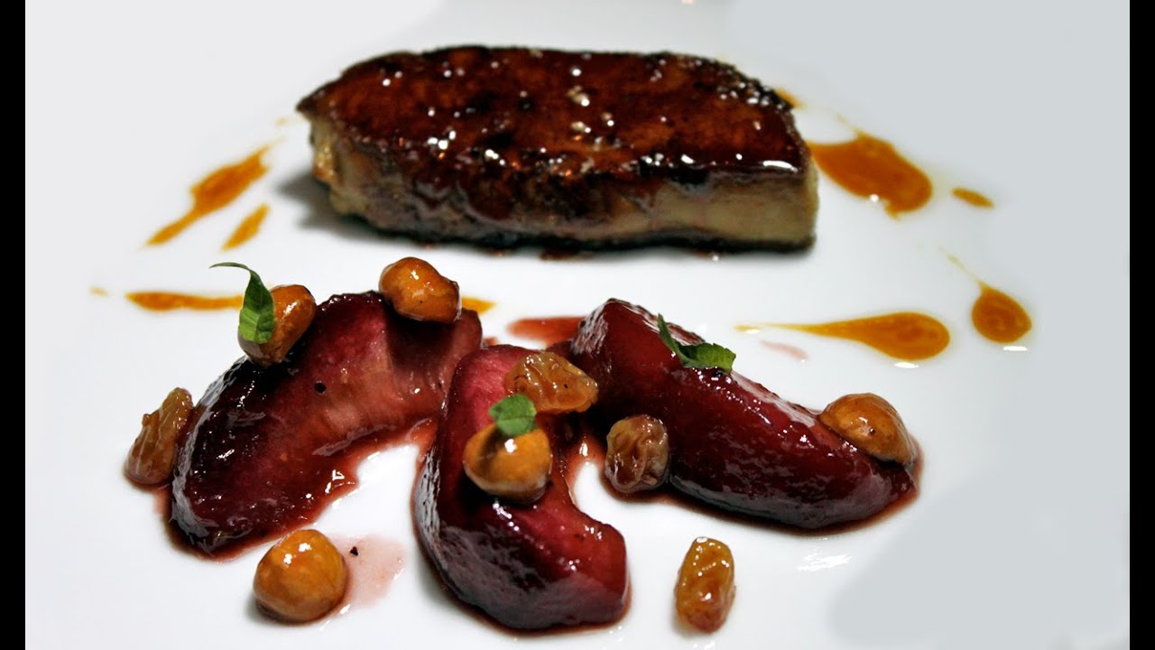 2 Michelin starred chef Olivier Limousin's Foie Gras with Peaches and Hazelnuts