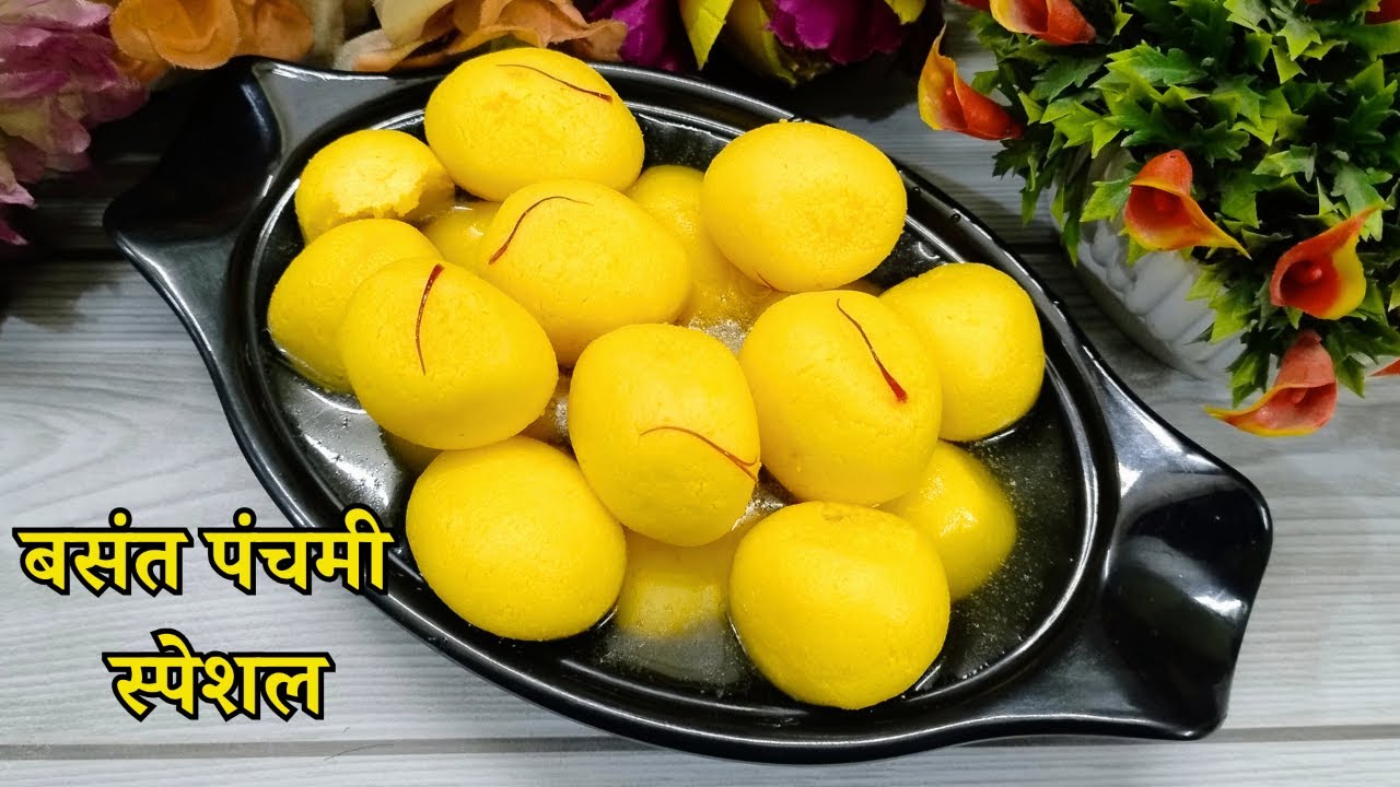 Basant Panchmi Special - Kesar Rasgulla Recipe | Treditional Bangoli Sweet Mithai  | Soft & Spongy